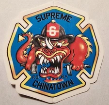 New Supreme New York Authentic Chinatown FDNY Fire Sticker Decal FW 2022 🔴✨️