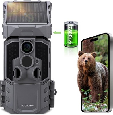 WOSPORTS G600PRO Wildkamera | WLAN & Solar | 4K Jagdkamera mit Bewegungssensor