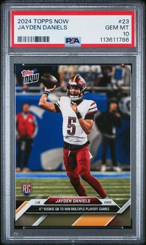 2024 Topps Now - Jayden Daniels #23 4th Rookie QB to Win Multiple Playoff PSA 10