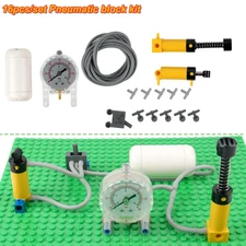 MOC 16PCS Pneumatic Building Set - Air Pump, Piston & Hose for Technical Models