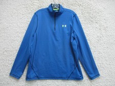 Under Armour Sweater Medium Adult Blue Pullover Quarter Zip Coldgear Loose Mens