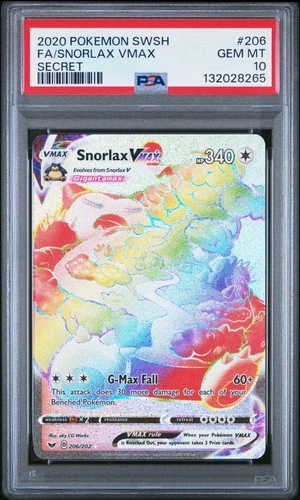 Snorlax VMAX 206/202 Secret Rainbow Pokemon Sword & Shield GEM MINT PSA 10
