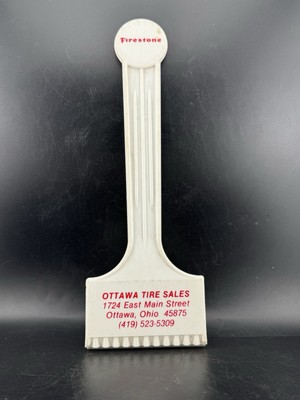 Vintage Firestone Tires Advertising Ice Scraper 10.75'' Ottawa, Ohio