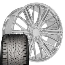 Oe Wheels Cv72 22x9.5 Chrome Rims Goodyear Touring Tires Set 6x139.7 18et Oe Wheels Cv72 22x9.5 Chrome Rims Goodyear Touring Tires Set 6x139.7 18et