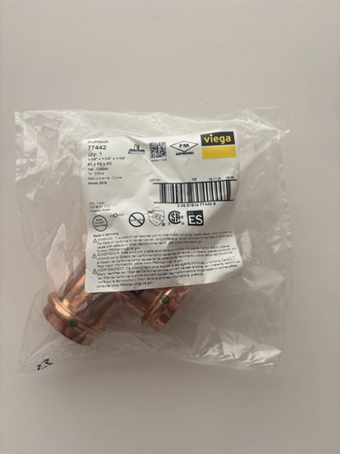 Viega Copper ProPress 77442 Fittings 1-1/4" Tee Fitting