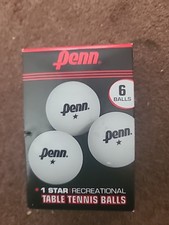 Penn White Table Tennis Balls 40mm 1-Star Box of 6 Official Tournament Size