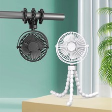 Portable Mini Stroller Fan with Flexible Tripod Small Handheld Rechargeable Clip