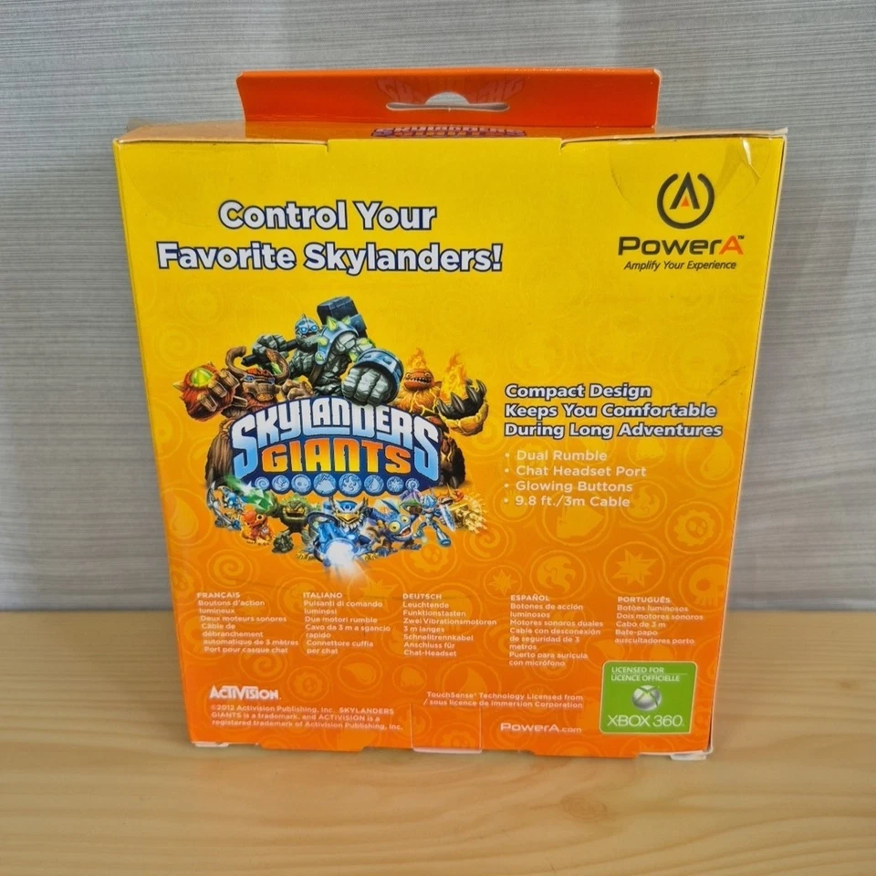Power A Skylanders Giants Mini Pro Ex Orange Wired Controller Xbox360 RARE - Image 3 of 4