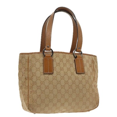 Gucci Brown and Silver Leather Bag GUCCI Gucci Brown Silver Hardware GG Canvas Leather 101680  main image 3