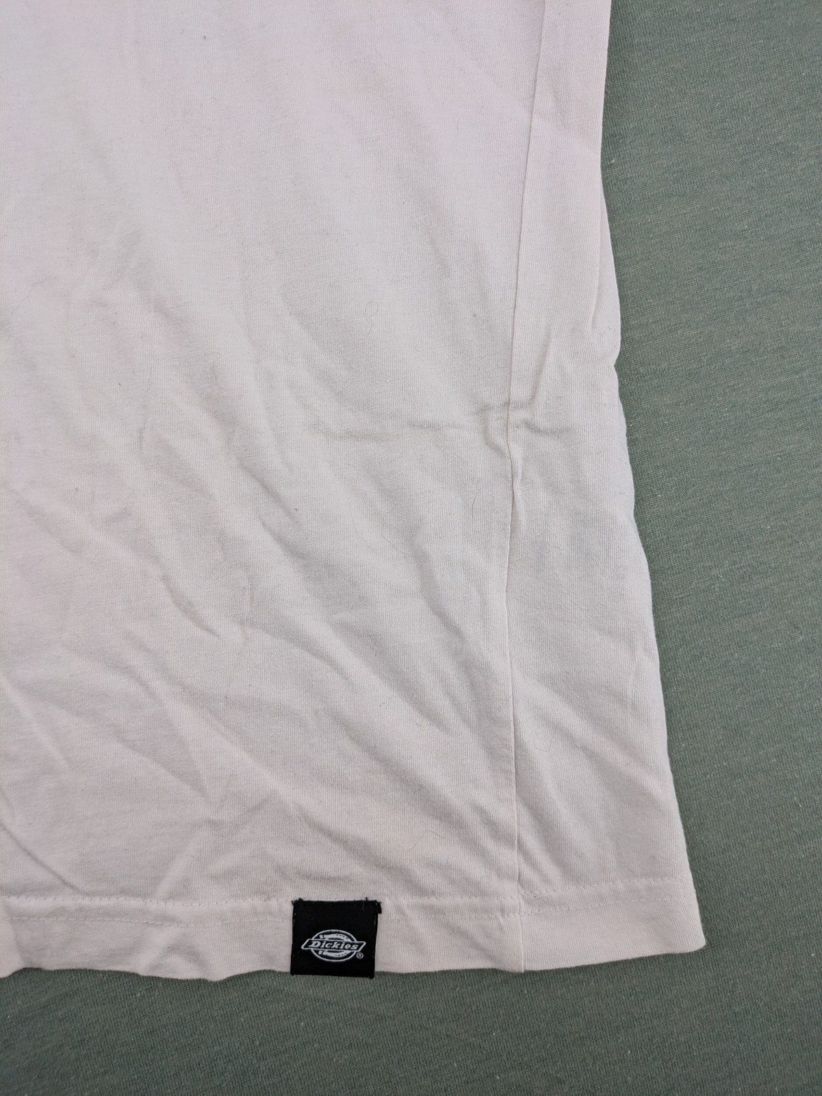 Dickies Herren T-Shirt Gr L Weiß Baumwolle Kurzarm Rundhals Workwear Basic image 4