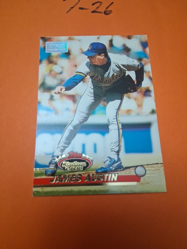 JAMES AUSTIN - 1993 Stadium Club - First Day Production - Milwaukee Brewers #587
