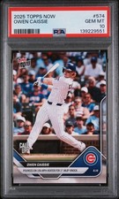 2025 Topps Now Owen Caissie Call-Up 1st MLB Hit #574 Chicago Cubs RC PSA 10