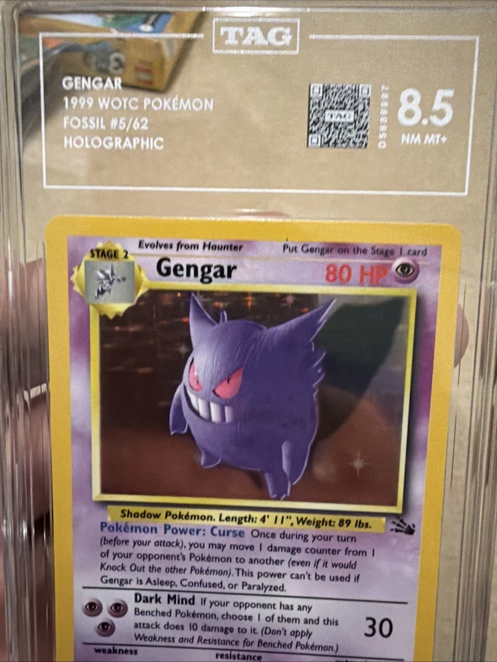 Gengar 1999 WOTC Pokemon - 5/62 Fossil Holo - TAG 8.5 - Image 4 of 4