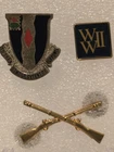 VTG Set (3) Pins WWII Army Officer's Collar/Lapel: 60th Infantry WW2 Military