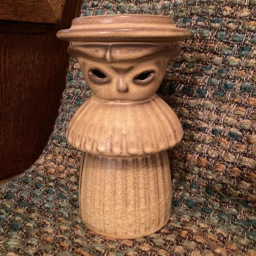 RARE!! Red Wing Pottery Adobestone Tiki Girl Candle Holder