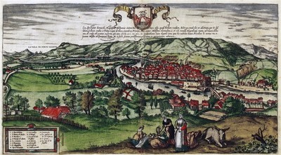 Reproduktion alter Plan von Bilbao 1575