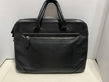 Tumi Ashton Collins Double Zip Leather Black Briefcase Laptop Bag - READ