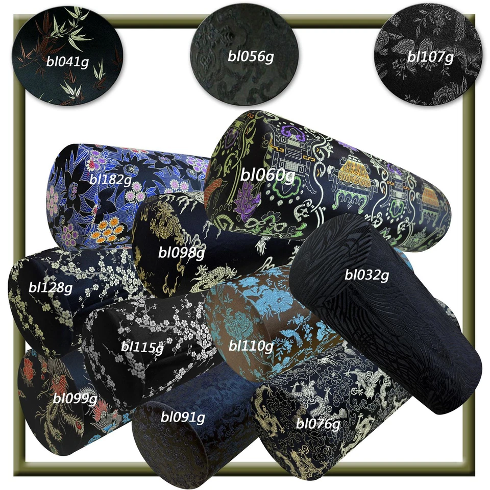 Capa Bolster*Travesseiro de Yoga Tubo Longo Rolo de Pescoço Brocado Rayon Chinês*BL24 - Imagem 2 de 2