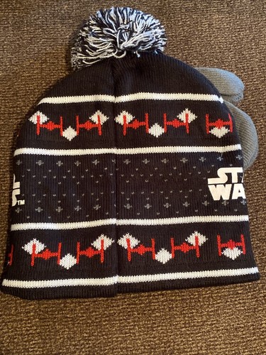STAR WARS HAT BEANIE MITTEN SET BNWT SNOW WINTER COLD TODDLER DARTH VADER - Picture 3 of 7