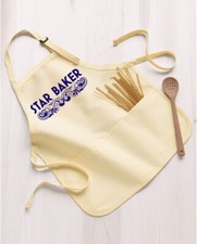 STAR BAKER APRON - TAN - baking kitchen british bake off unisex with pockets