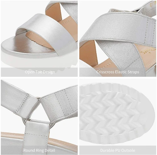 Women Open Toe Ankle Strap Summer Casual Platform Wedge Sandals US size 5-11 - Picture 20 of 24