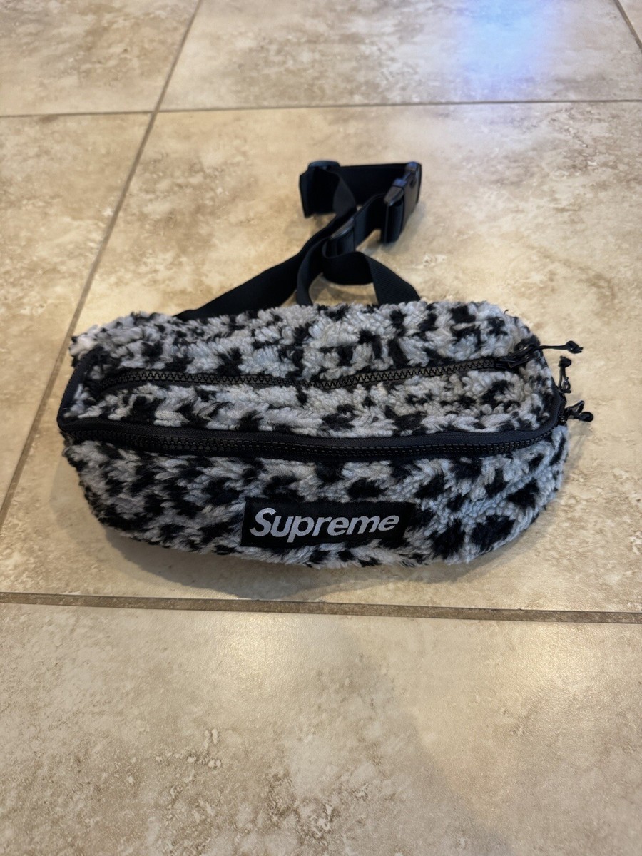 SUPREME LEOPARD FLEECE WAIST BAG WHITE FW17 | eBay SUPREME LEOPARD FLEECE WAIST BAG WHITE FW17 | eBay