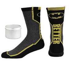 Batman Socks 2 Piece Gift Set Mens' Active Crew with Gift Tin NWT