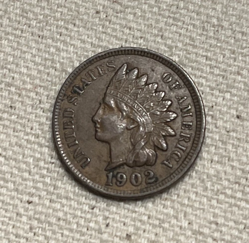 1902 Indian Head Cent Almost Uncirculated AU Coin