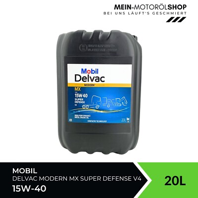Mobil Delvac Modern MX 15W-40 Super Defense V4 Volvo Mercedes MAN 20 Liter