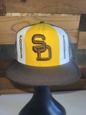 Vintage 80s San Diego Padres MLB Baseball Brown Snapback Hat AJD Lucky Stripes