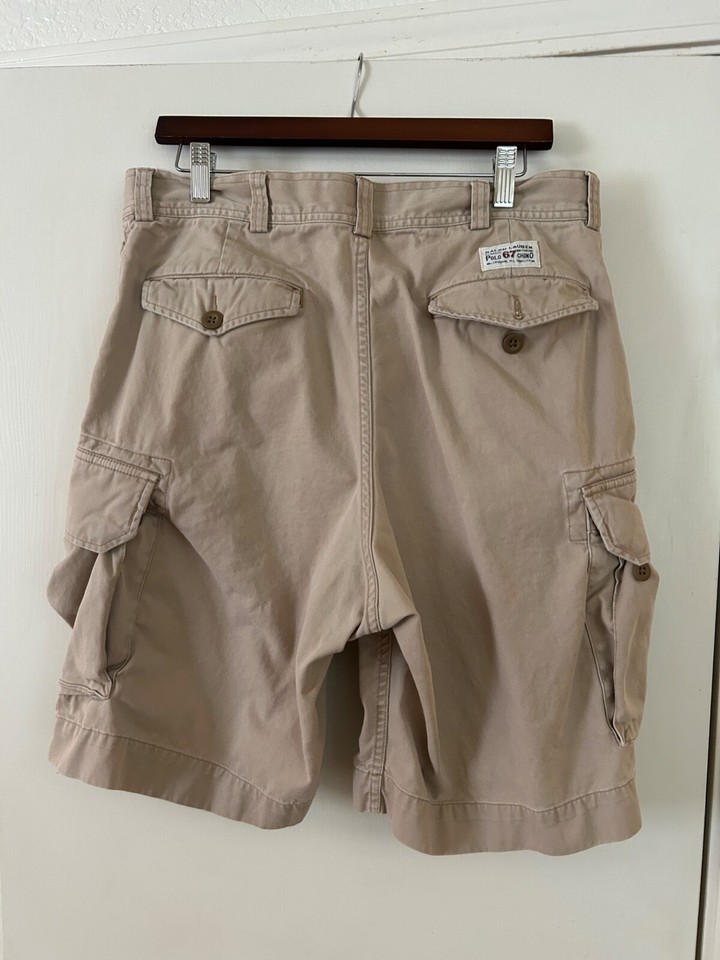 Mens Ralph Lauren Polo 67 Cargo Shorts Beige Sz. 34 eBay