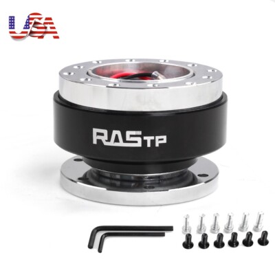 Black Universal Car Steering Wheel Ball Quick Release Hub Adapter Snap Off Kit