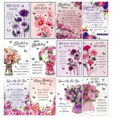 BGC 12 x Assorted Birthday Cards Multipack Pack Card Female Ladies Her