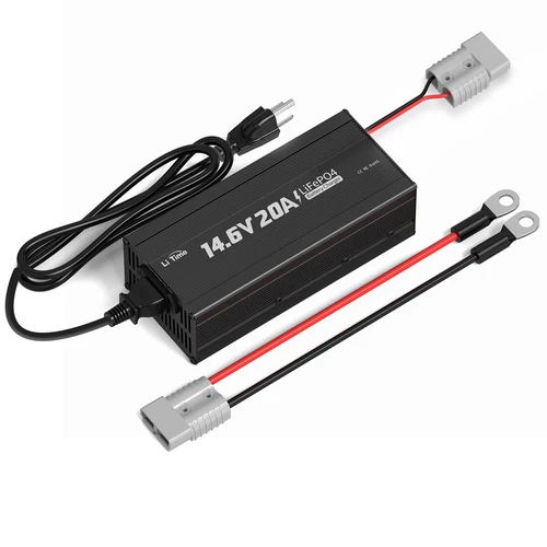 LiTime 14.6V 20A AC-DC Smart Charger for 12V Deep Cycle Lithium LiFePO4 Battery
