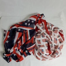 Set of 2 US Flag Scarves Patriotic 4th of July Independence United States
