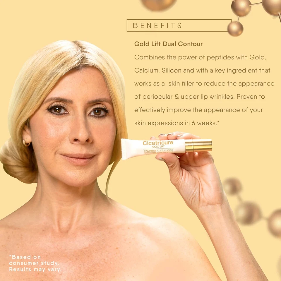 Cicatricure Gold Lift Dual Contour Eye and Lip Wrinkle Anti Aging Cream 0.5 Oz - Image 3 of 4