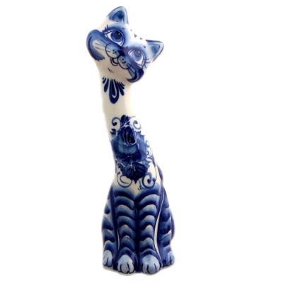 Figurine Déco Trois Chats En Porcelaine – État Impeccable