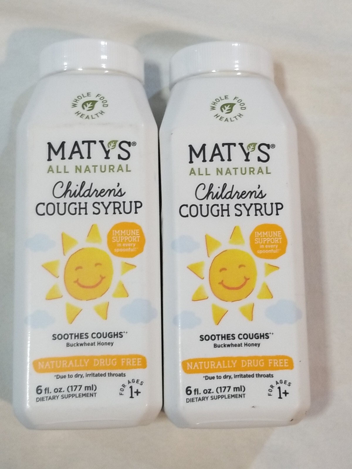 Maty's All Natural Children's Cough Syrup 6 fl oz (177 ml) Lot of 2