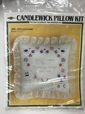 Vintage 1983 MH Candlewick Embroidery Kit 14" Pillow Rock-A-Bye Baby NEW