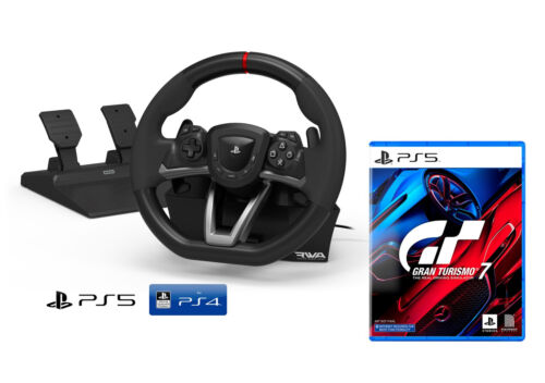 Volante PS5 y Pedales RWA licencia PlayStation PS4/PS5 + Gran Turismo 7 PS5 - Photo 1/9