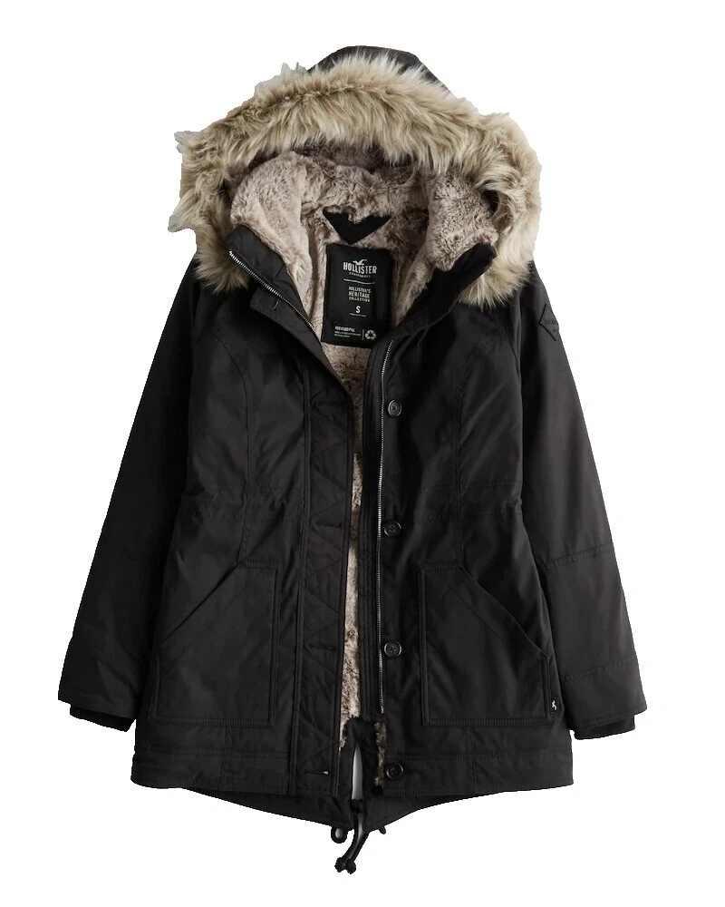 Hollister Parkas Black Coats, Jackets & Vests for Women