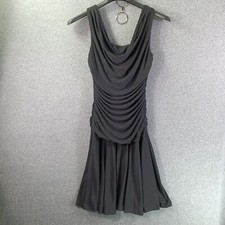 NW Collection Dress Womens 8 Black Draped Sleevelss Scoop Neck V Back Evening