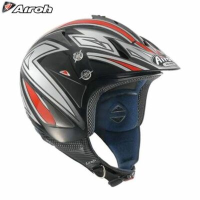 Airoh Trialhelm Ch3 Rot-Dekor für Trial Retro Enduro Quad