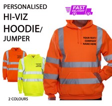 Personalized Printed Hi Vis/Viz HOODIE /JUMPER High Visibility Work Wear HVK05