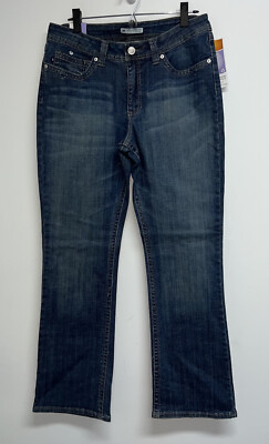 LEE Lower On Waist Bootcut Womens Denim Blue Jeans Size 14 M Stretch Midrise