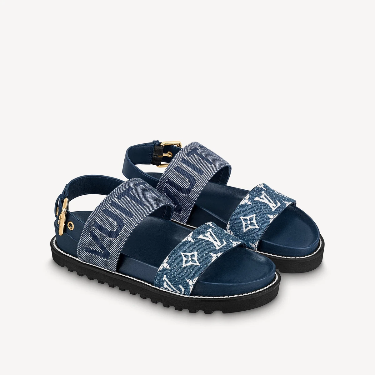 LOUIS VUITTON WOMEN S PASEO FLAT COMFORT SANDAL. SIZE US 7.5 LV