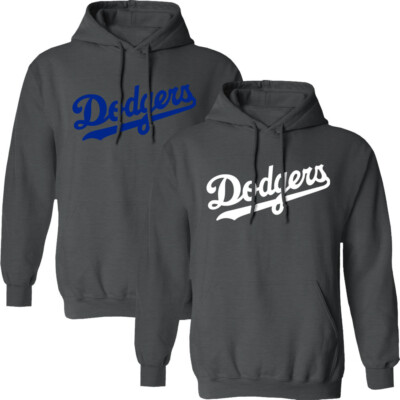 LA Dodgers Wordmark Hooded Sweat Shirt Los Angeles Baseball Hoodie BLD04