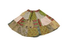 Indian Vintage Handmade Rayon Patchwork Hippy Gypsy Boho Maxi Women Long Skirts