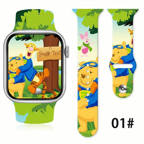 Winnie the Pooh Wristwatch Bands Cartoon Silicone Watch Band for Apple Watch - Picture 6 of 38