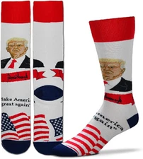 President Donald Trump Dress White Crew Socks One Size Fits Most KAG MAGA Gift